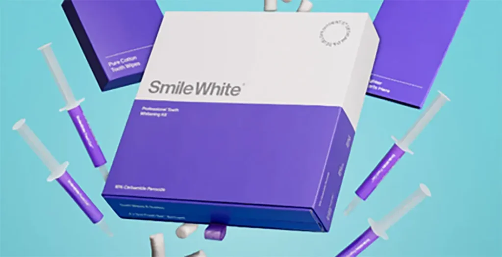 Smile White professional tooth whitening kit with gel syringes