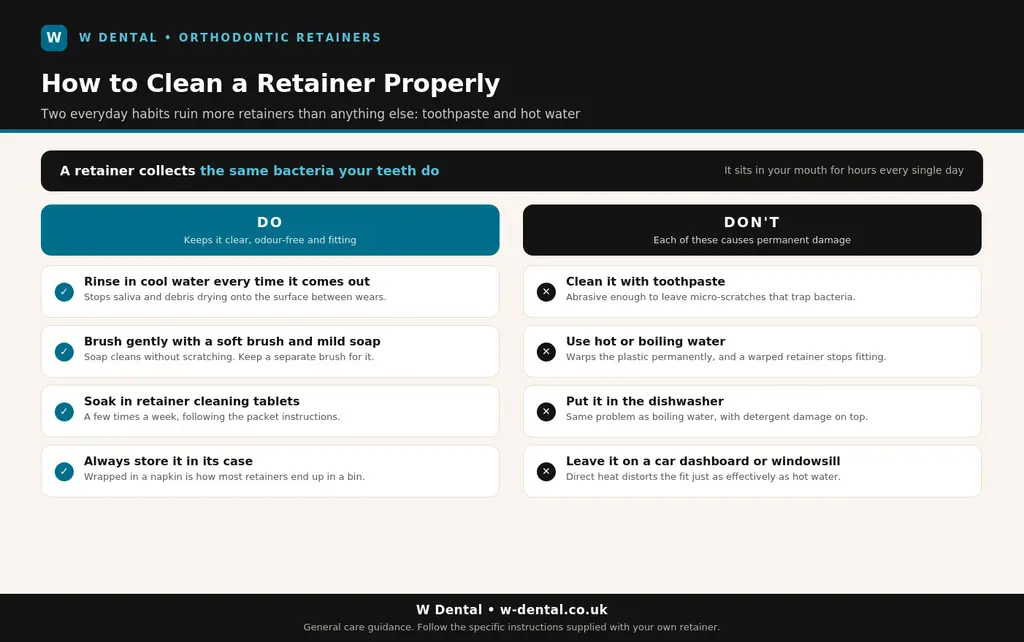 How to clean a retainer Propery